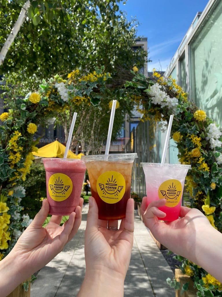 Smoothies, fruit coolers, iced teas, iced coffees - Coffee Saints